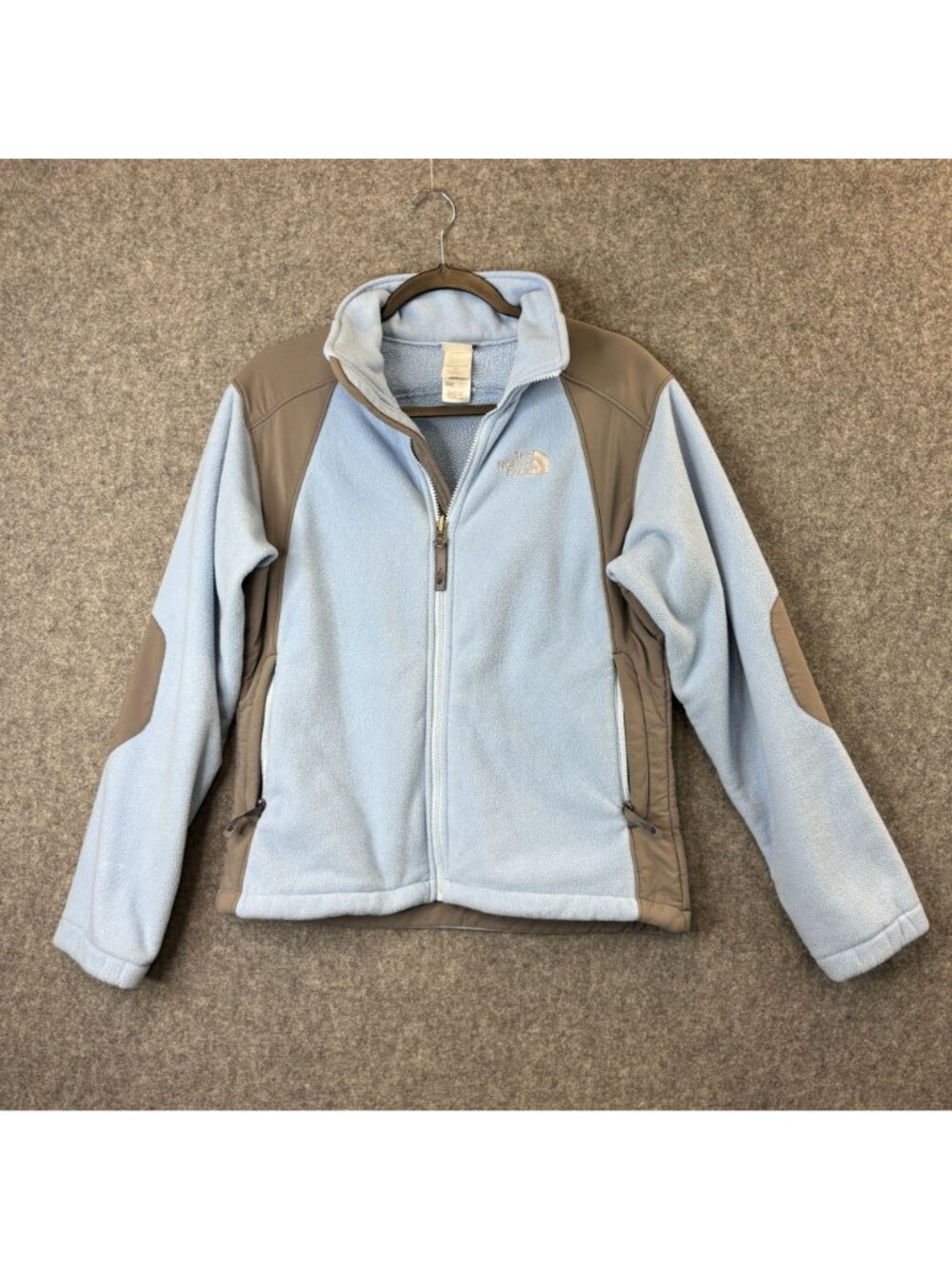 The North Face Womens Small Fleece Jacket Blue Beige Full-Zip Outdoor Layer - Picture 9 of 11